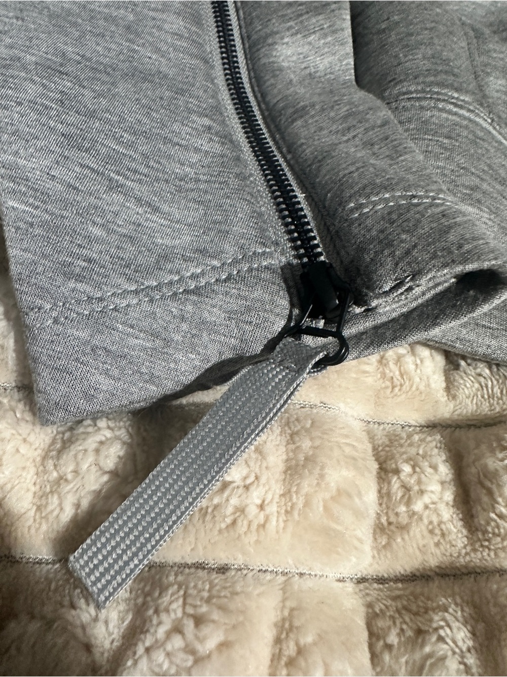 Helmut Lang Light Gray Neoprene like Sponge Fleece Zip-Cuff Crewneck Sweatshirt - Picture 5 of 16